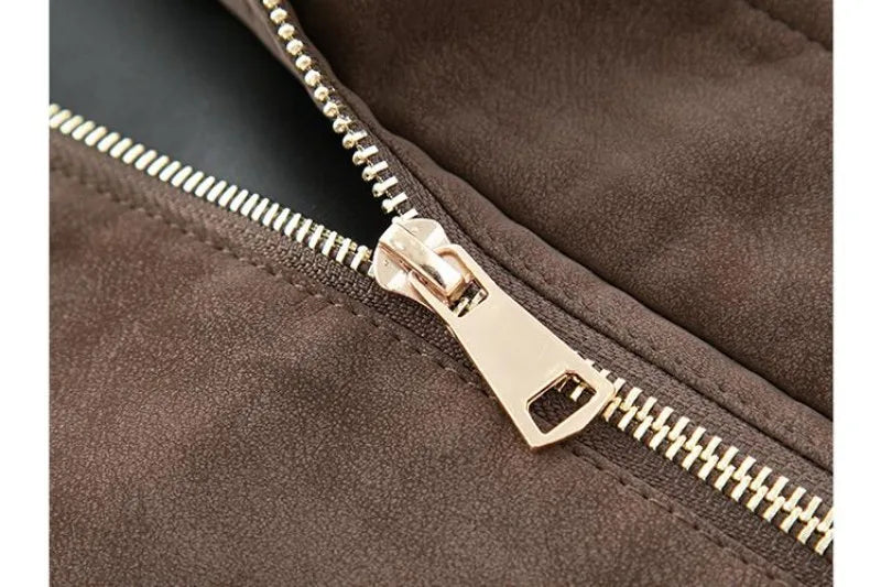 Lapel Suede Jacket
