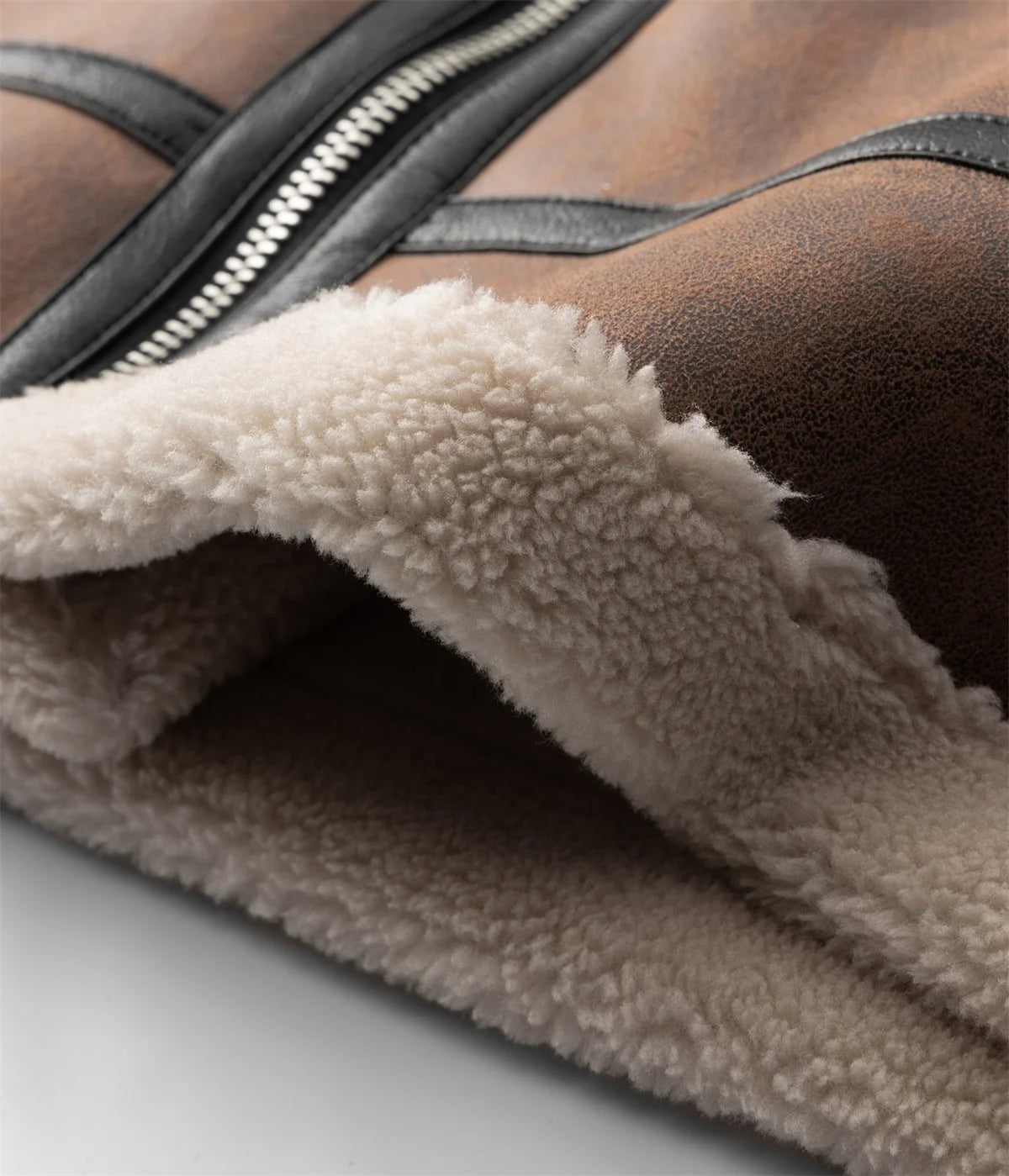 Fur leather jacket