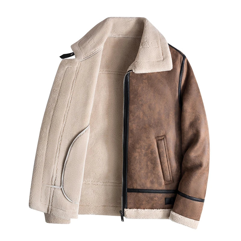 Fur leather jacket
